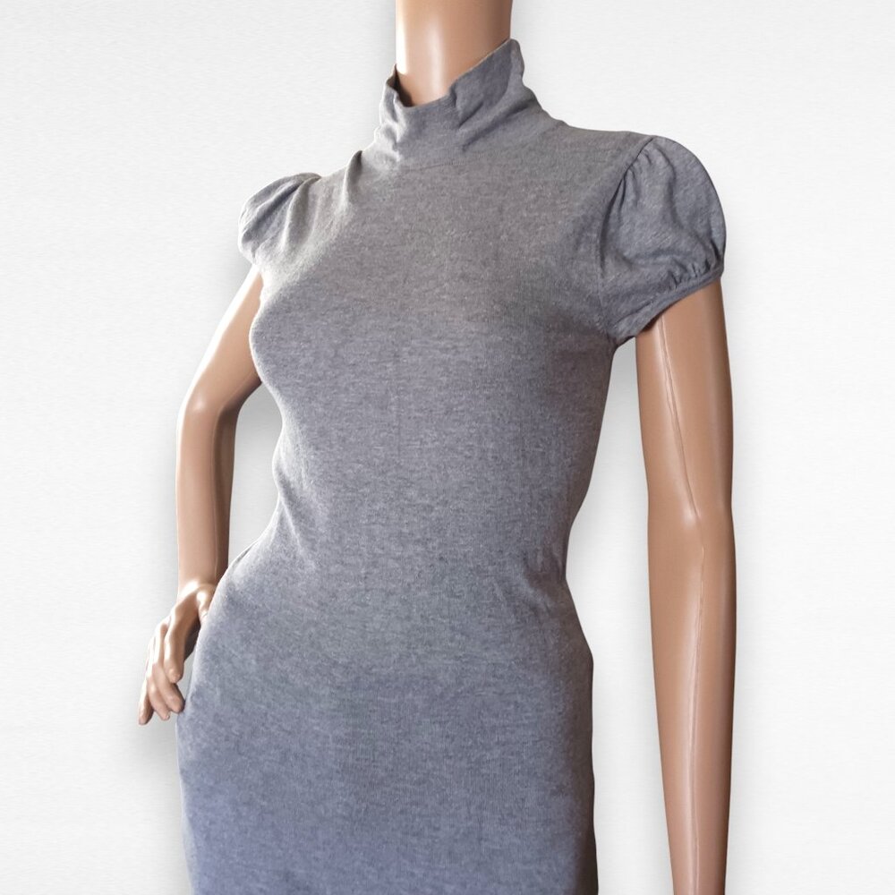 Gray Turtleneck Sweater Dress